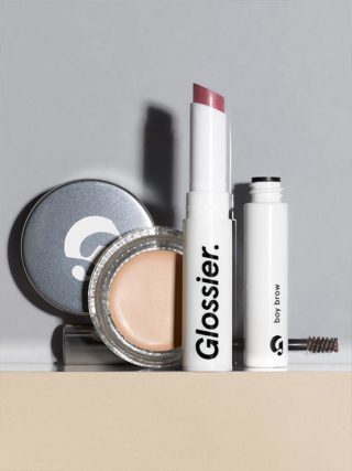 model carla in glossier stretch concealer ad